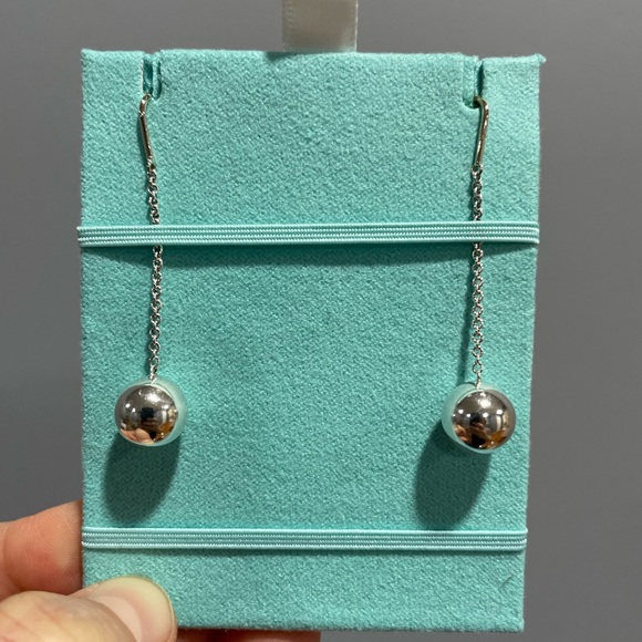 Tiffany & Co. Sterling Silver 925 10mm Hardware Ball Hook Dangle Drop Earrings - Picture 8 of 14